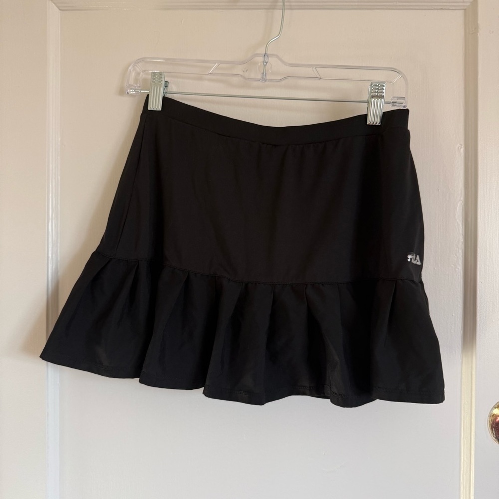 FILA Black Flared Ruffle Skirt
